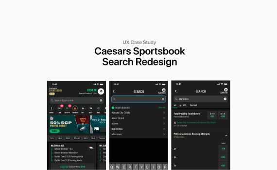 Caesars Sportsbook Search Redesign